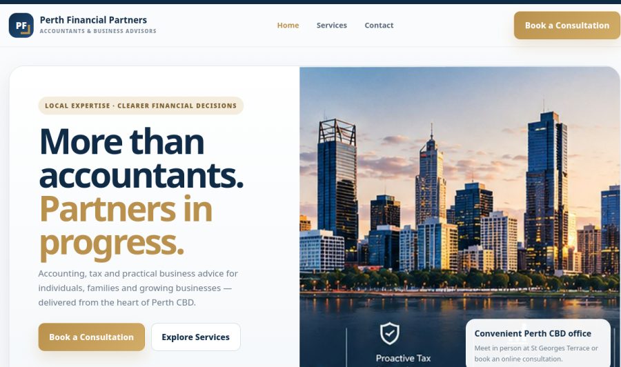 Perth Financial Partners live site screenshot