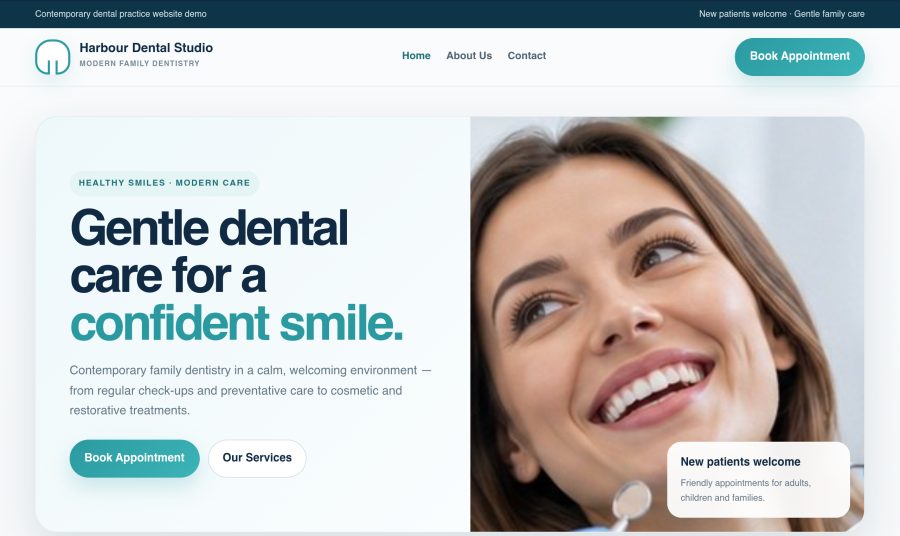 Harbour Dental Studio live site screenshot