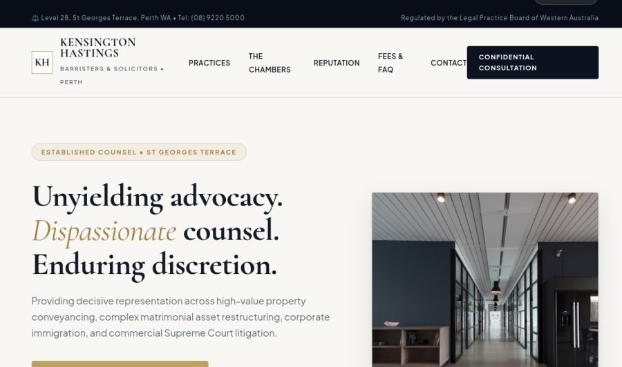 Kensington Hastings live site screenshot