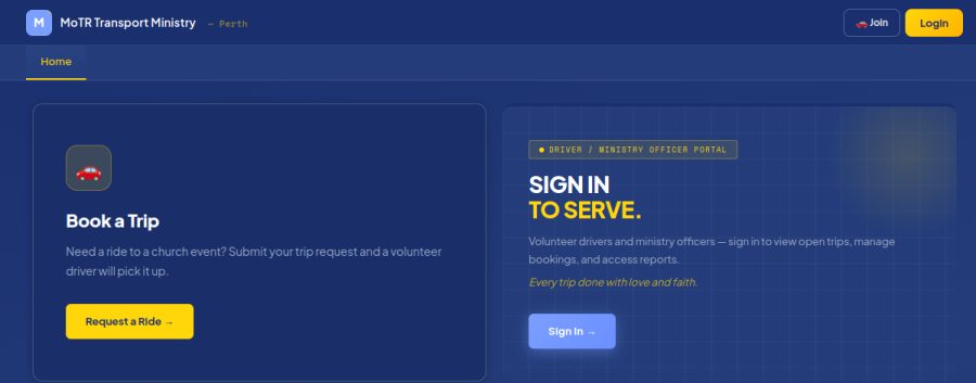 MoTR Transport Ministry live site screenshot
