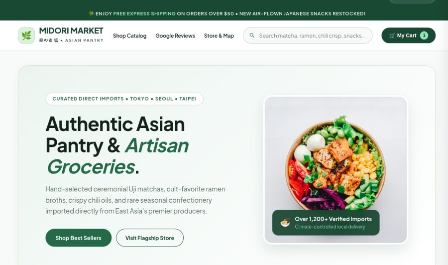 Midori Market live site screenshot