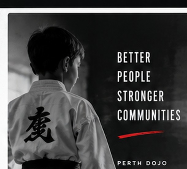 Martial arts student in dojo