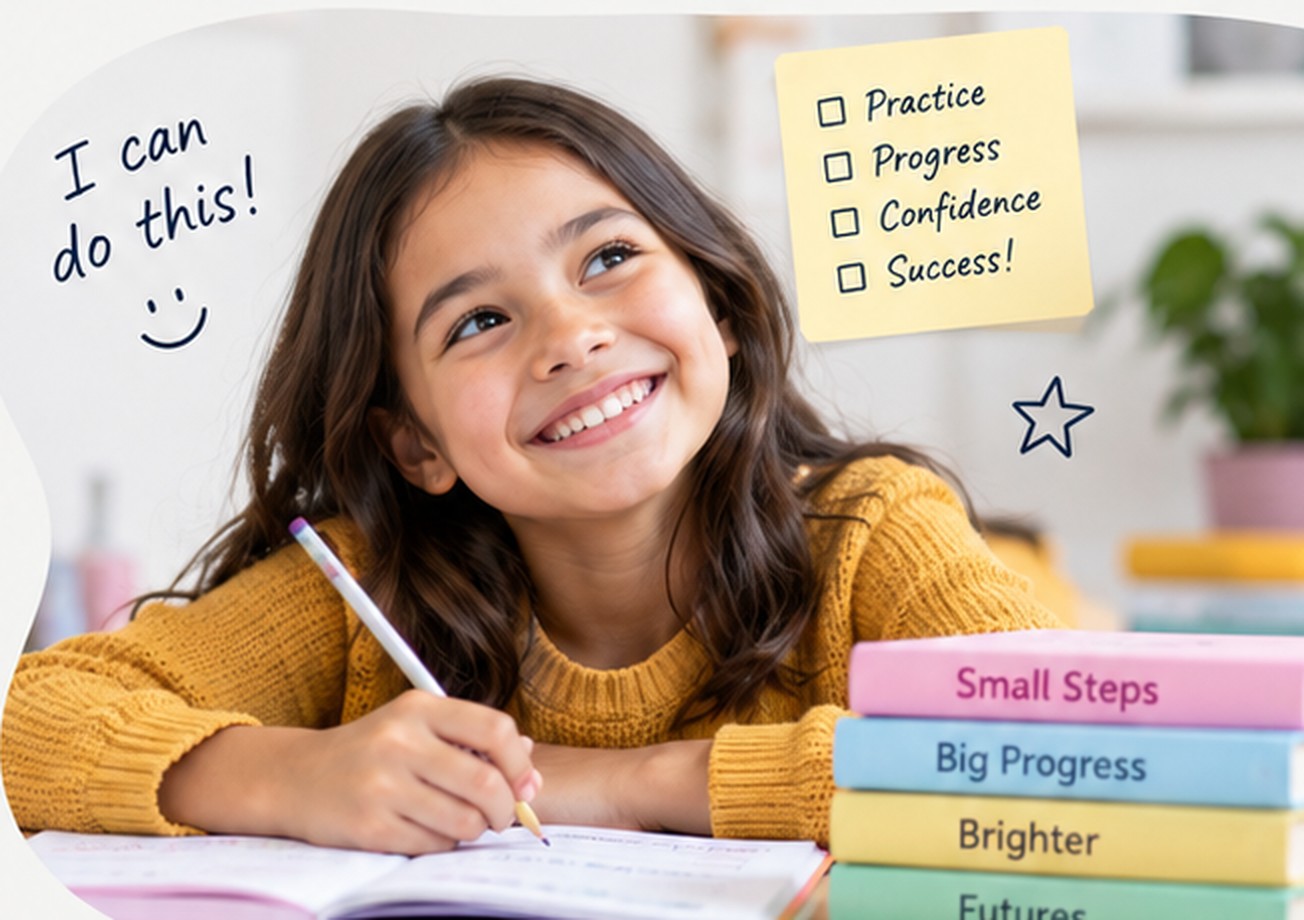 Student enjoying maths tutoring